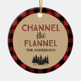 Adorno De Cerámica Channel The Flannel Christmas Ornament Photo