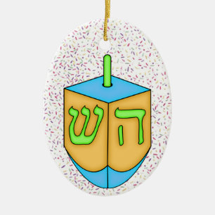 Adorno De Cerámica Chanukah Dreidel