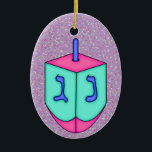 Adorno De Cerámica Chanukah Dreidel<br><div class="desc">Diviértete con esto. ¡Piensen en los temas! Juega con colores de fondo, agrega o elimina texto, y (por un poco de cargo adicional) personalizar la parte posterior con imágenes, color, tu logotipo / información comercial., etc.! También son excelentes para regalos o para usar como toque final de clase en su...</div>