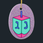 Adorno De Cerámica Chanukah Dreidel<br><div class="desc">Diviértete con esto. ¡Piensen en los temas! Juega con colores de fondo, agrega o elimina texto, y (por un poco de cargo adicional) personalizar la parte posterior con imágenes, color, tu logotipo / información comercial., etc.! También son excelentes para regalos o para usar como toque final de clase en su...</div>