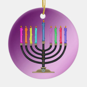 Adorno De Cerámica Chanukah Menorah