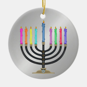 Adorno De Cerámica Chanukah Menorah