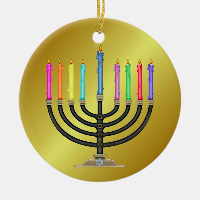 Adorno De Cerámica Chanukah Menorah (Frente)