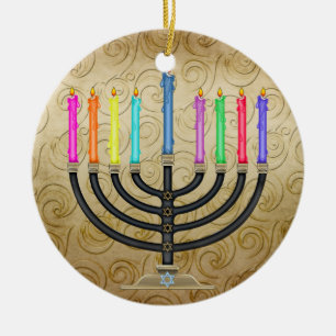 Adorno De Cerámica Chanukah Menorah