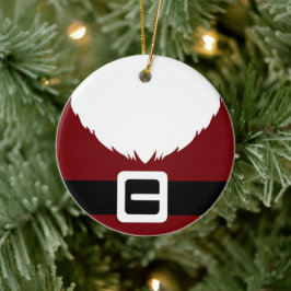 Adorno De Cerámica Chaqueta y correa roja de Santa Claus