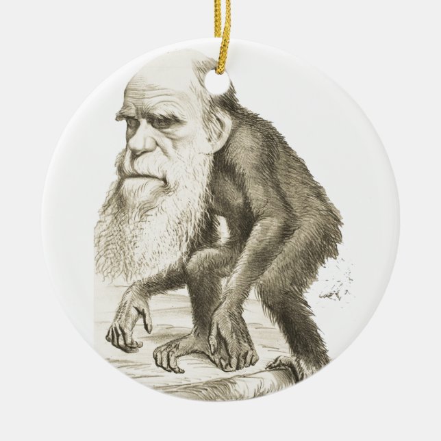 Adorno De Cerámica Charles Darwin el hombre del mono (Frente)