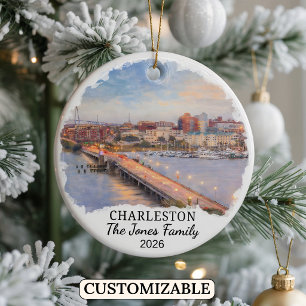Adorno De Cerámica Charleston personalizado, Carolina del Sur a medid