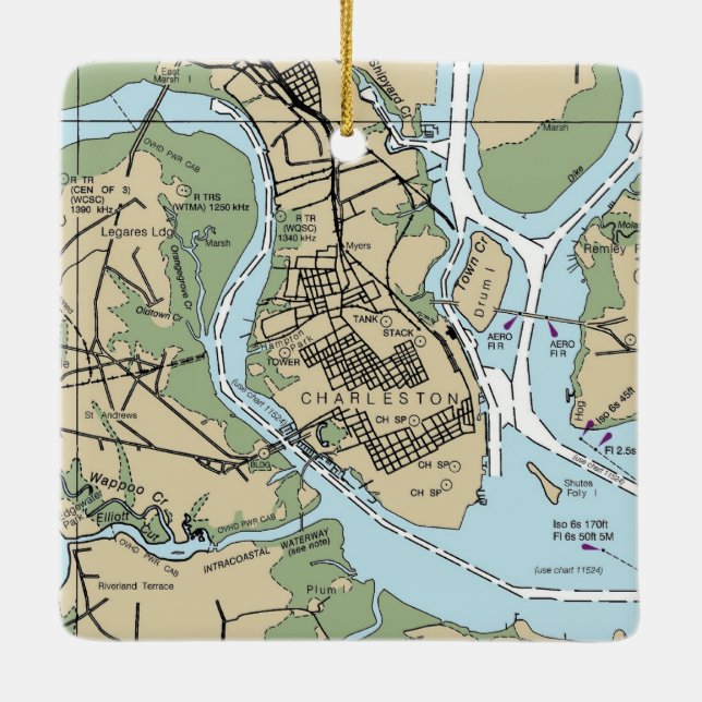 Adorno De Cerámica Charleston SC Chart (Reverso)