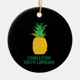 Adorno De Cerámica Charleston South Carolina Fruit Pineapple Fountain