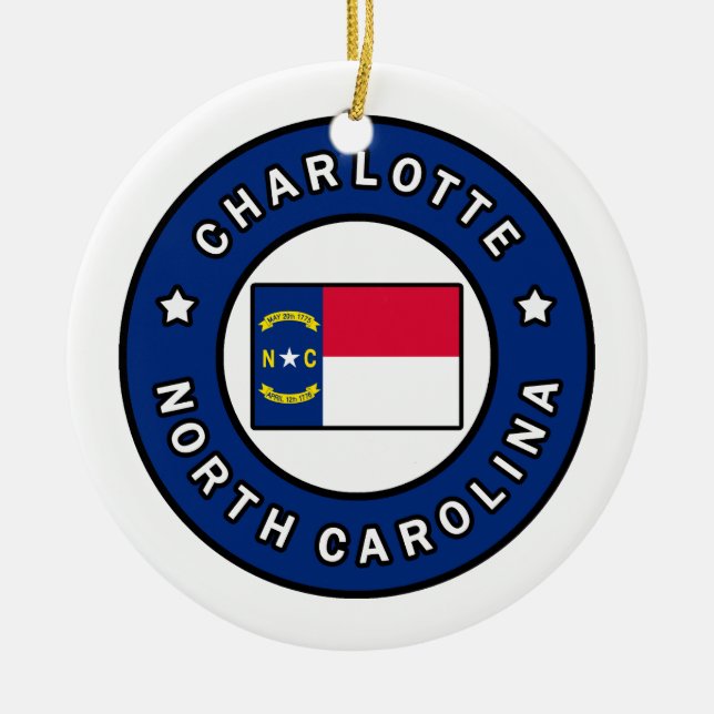 Adorno De Cerámica Charlotte Carolina del Norte (Frente)
