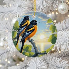 Adorno De Cerámica Charming Baltimore Oriole Bird Keepsake