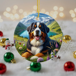 Adorno De Cerámica Charming Bernese Mountain Dog Keepsake