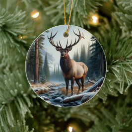 Adorno De Cerámica Charming Elk Animal Keepsake