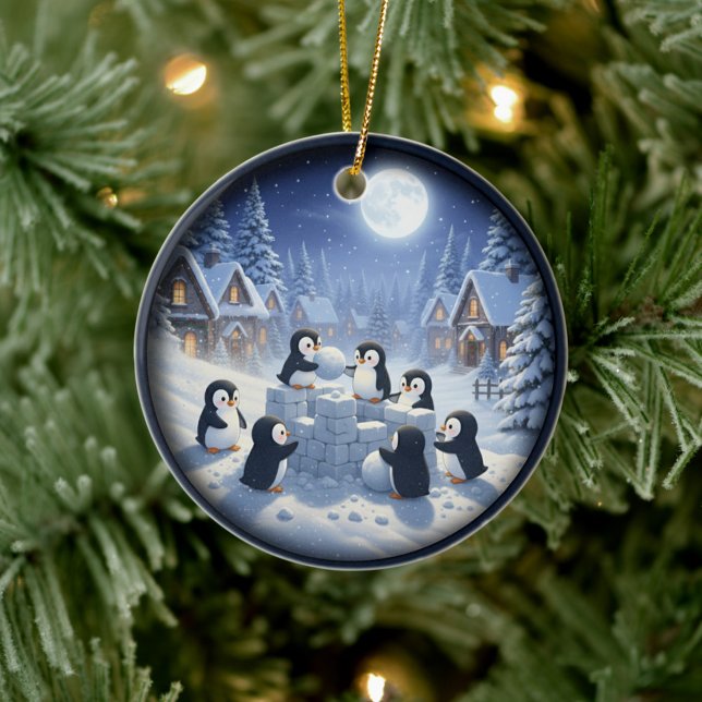 Adorno De Cerámica Charming Festive Christmas Scene (Subido por el creador)