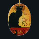 Adorno De Cerámica Chat Noir - Gato negro<br><div class="desc">Cabina europea vintage,  sala de música,  baile,  anuncios de entretenimiento</div>
