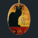 Adorno De Cerámica Chat Noir - Gato negro<br><div class="desc">Cabina europea vintage,  sala de música,  baile,  anuncios de entretenimiento</div>