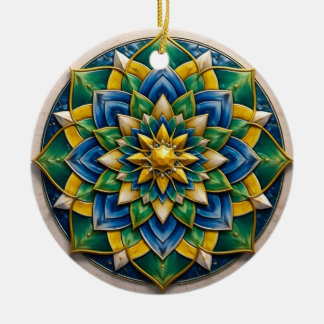 Adorno De Cerámica Chaveiro Mandala Luxo - 01