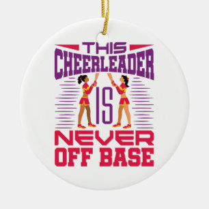 Adorno De Cerámica Cheerader Never Off Base Funny Cheerled