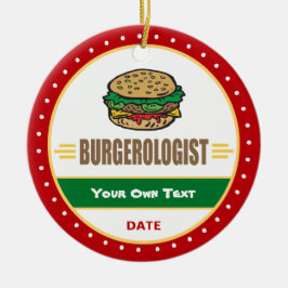 Adorno De Cerámica Cheeseburger divertido de la hamburguesa