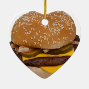 Adorno De Cerámica Cheeseburger En Sesame Seed Bun