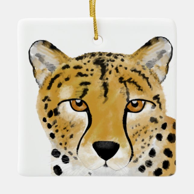 Adorno De Cerámica Cheetah Ornament (Anverso)