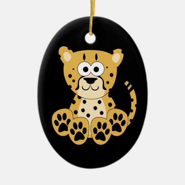 Adorno De Cerámica Cheetah Ornament (Frente)