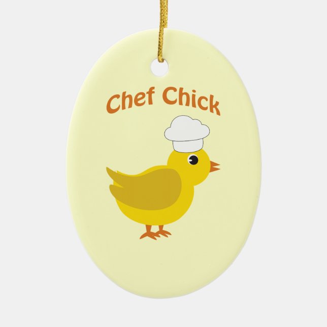 Adorno De Cerámica Chef Chick (Frente)