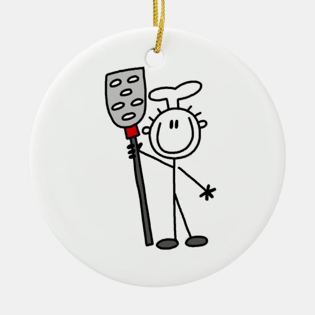 Adorno De Cerámica Chef con espátula (Frente)