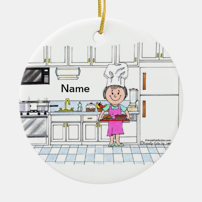 Adorno De Cerámica Chef, con Gorra - Mujer (Frente)