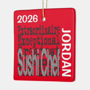 Adorno De Cerámica Chef de Sushi Extraordinario PERSONALIZADO