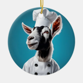Adorno De Cerámica Chef Goat