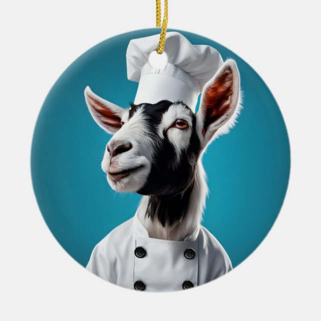 Adorno De Cerámica Chef Goat (Frente)