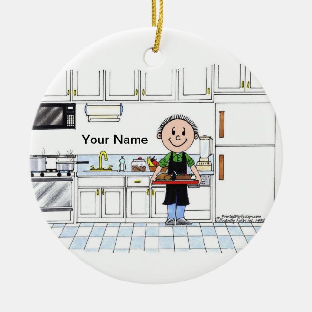 Adorno De Cerámica Chef, sin Gorra - Hombre (Frente)