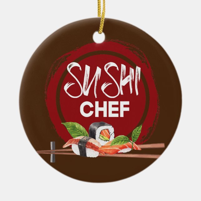 Adorno De Cerámica Chef Sushi Anime Kawaii Cocina japonesa Comida de  (Frente)