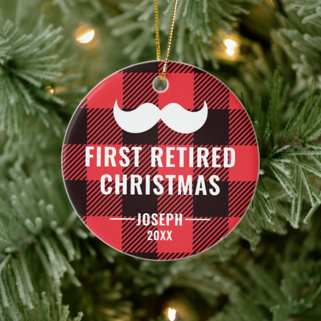 Adorno De Cerámica Cheque de búfalo regalo de jubilación personalizad (Árbol)