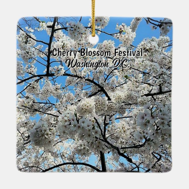 Adorno De Cerámica Cherry Blossom Festival Washington D.C. Souvenir (Reverso)