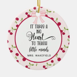 Adorno De Cerámica Cherry Custom Teacher Appreciation Gift Christmas