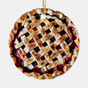 Adorno De Cerámica Cherry Pie Yummy Food Navidades