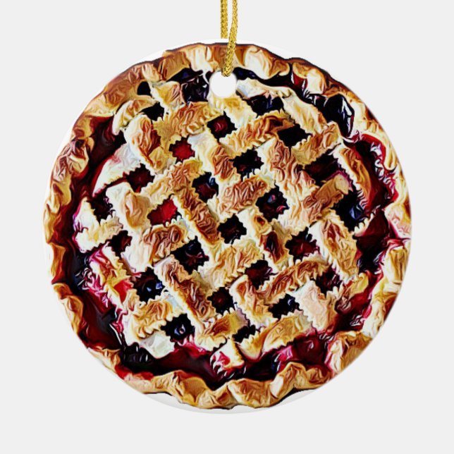 Adorno De Cerámica Cherry Pie Yummy Food Navidades (Frente)