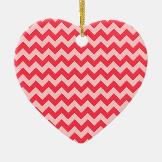 Adorno De Cerámica Cherry Red Chevron Zigzag (Frente)