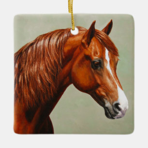 Adorno De Cerámica Chestnut Morgan Horse