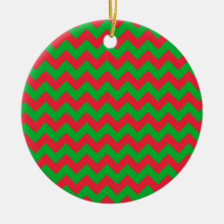 Adorno De Cerámica Chevron verde rojo