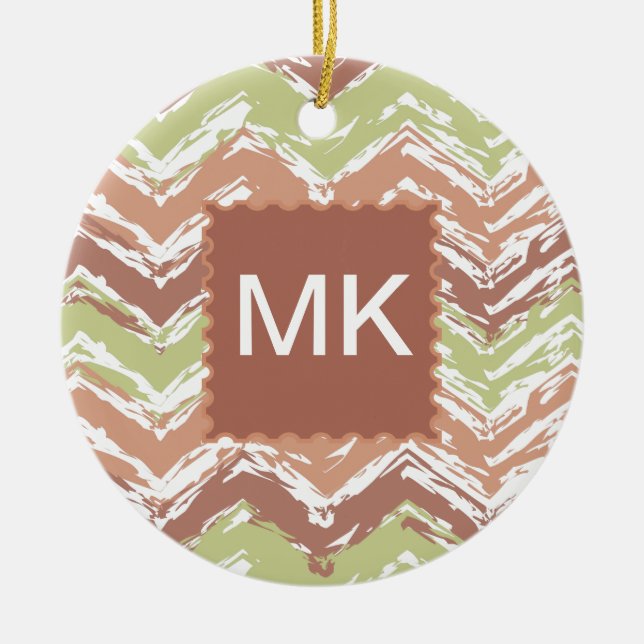 Adorno De Cerámica Chevron ZigZag con escrúpulos picantes (Frente)