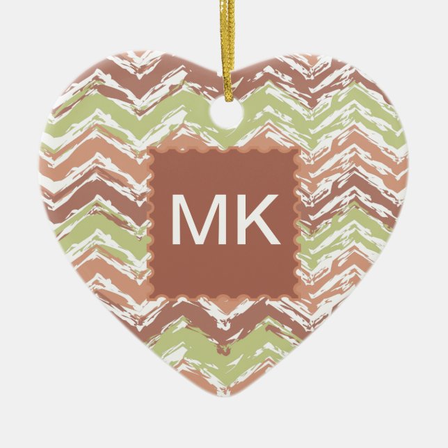 Adorno De Cerámica Chevron ZigZag con escrúpulos picantes (Frente)