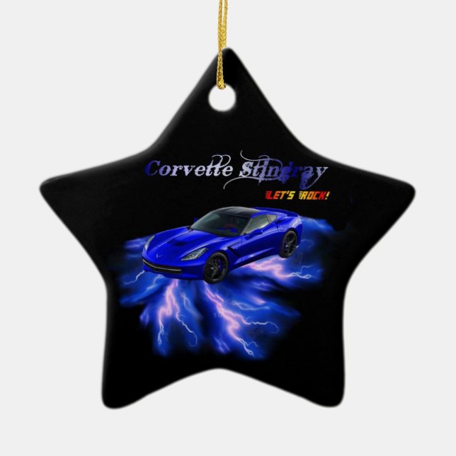Adorno De Cerámica Chevy: Pastinaca 2013 del Corvette (Frente)