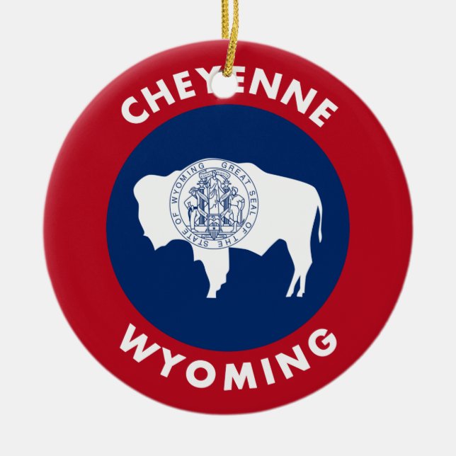 Adorno De Cerámica Cheyenne Wyoming (Frente)