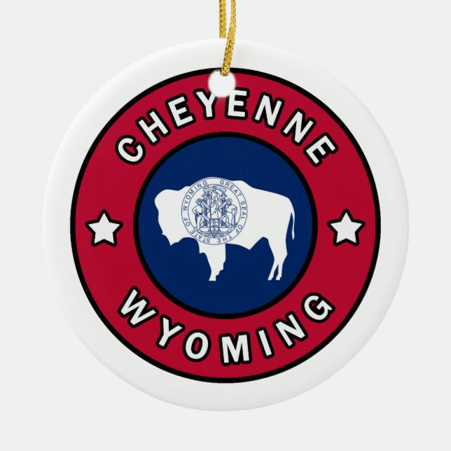 Adorno De Cerámica Cheyenne Wyoming (Frente)