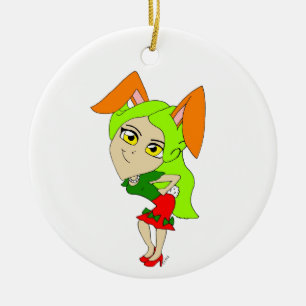 adorno de cerámica chibi bunnygirl