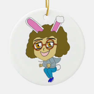 adorno de cerámica chibi bunnygirl