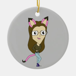 Adorno De Cerámica chibi catgirl